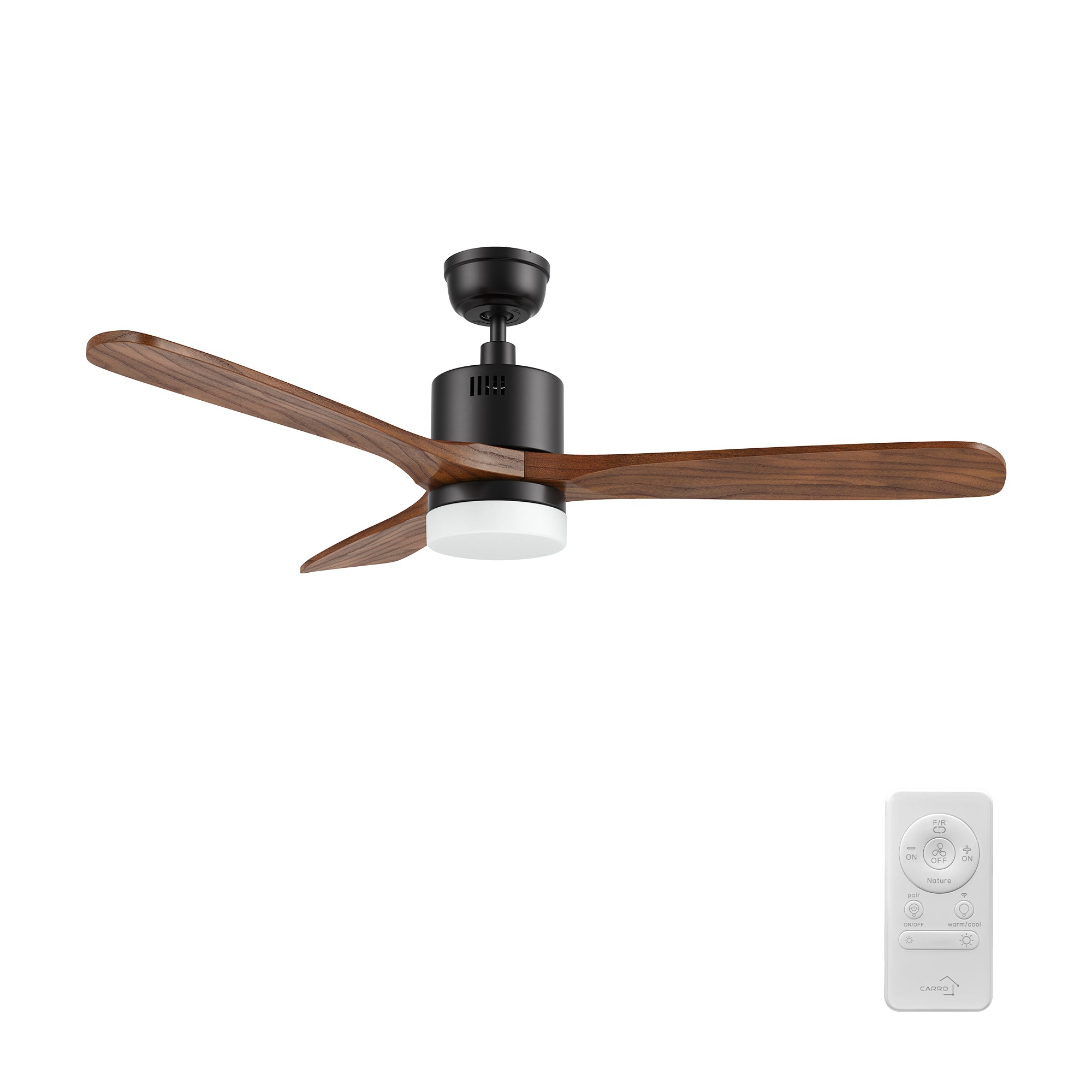 PALMER 52 inch 3-Blade Smart Ceiling Fan with LED Light & Remote