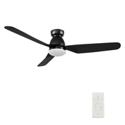 DENVER 52 inch 3-Blade Flush Mount Smart Ceiling Fan with LED Light & Remote