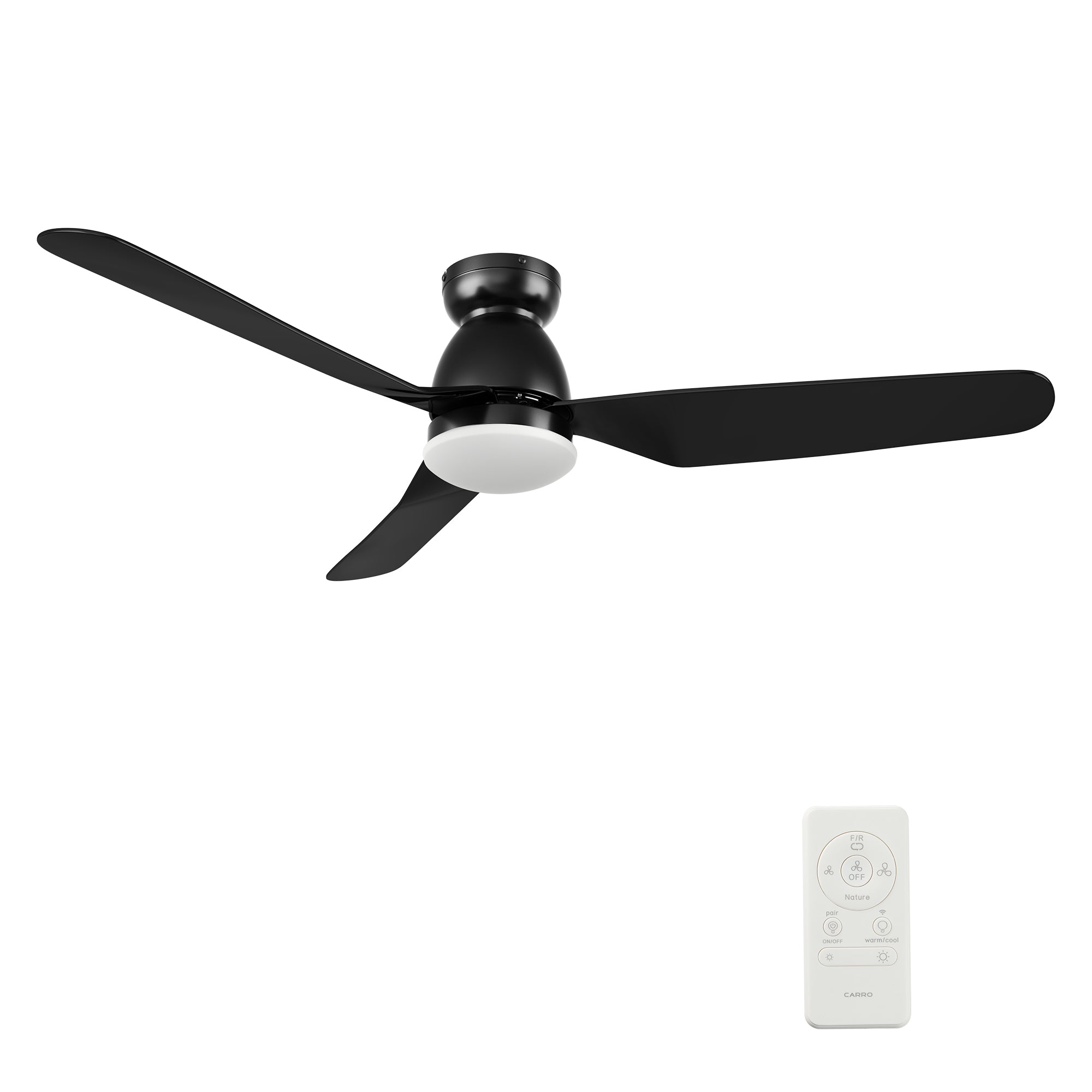 DENVER 52 inch 3-Blade Flush Mount Smart Ceiling Fan with LED Light & Remote