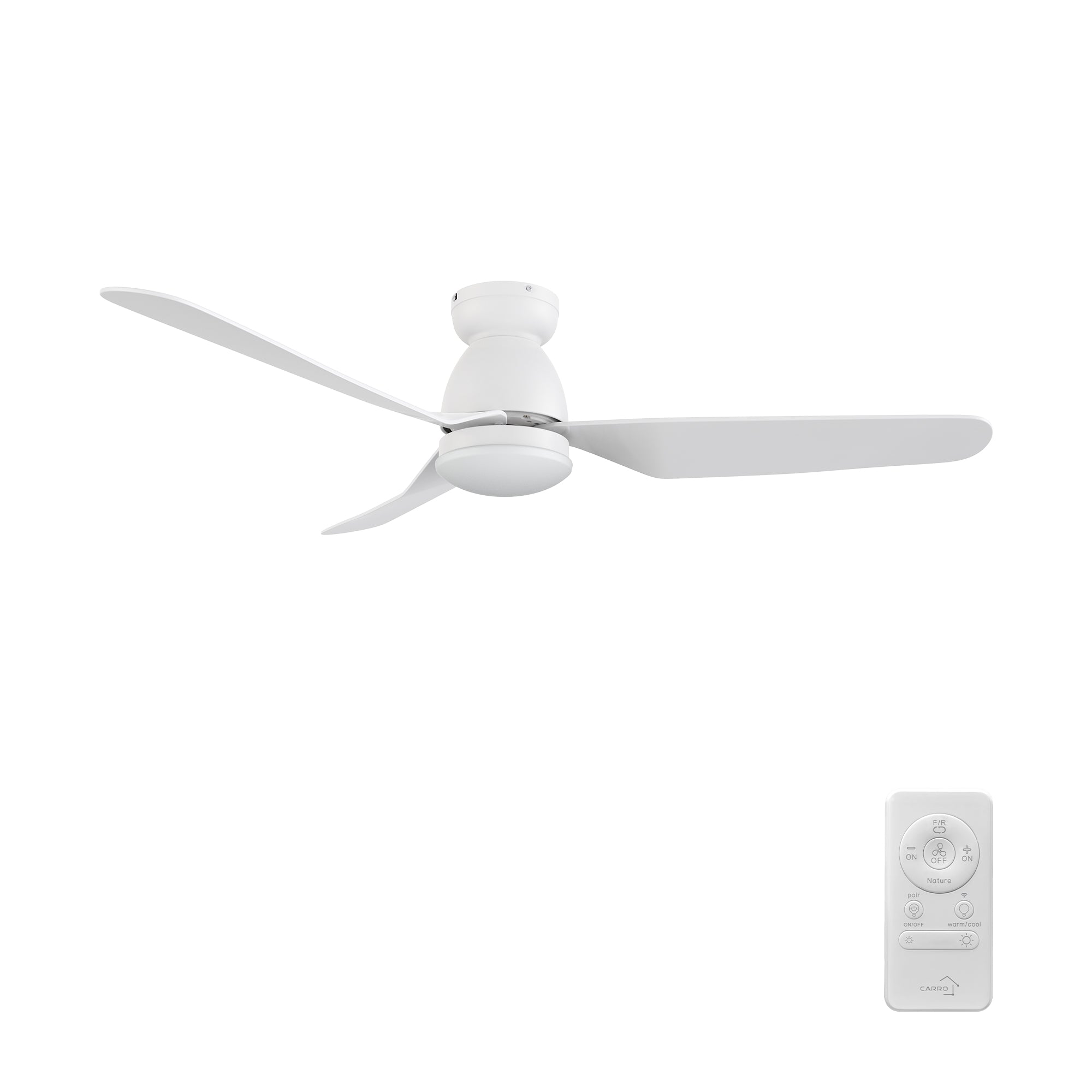 DENVER 52 inch 3-Blade Flush Mount Smart Ceiling Fan with LED Light & Remote