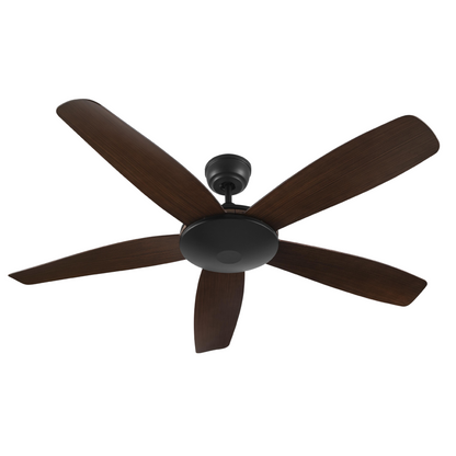 SALEM 52 inch 5-Blade Smart Ceiling Fan with LED Light Kit & Remote Control- Black/Rosewood