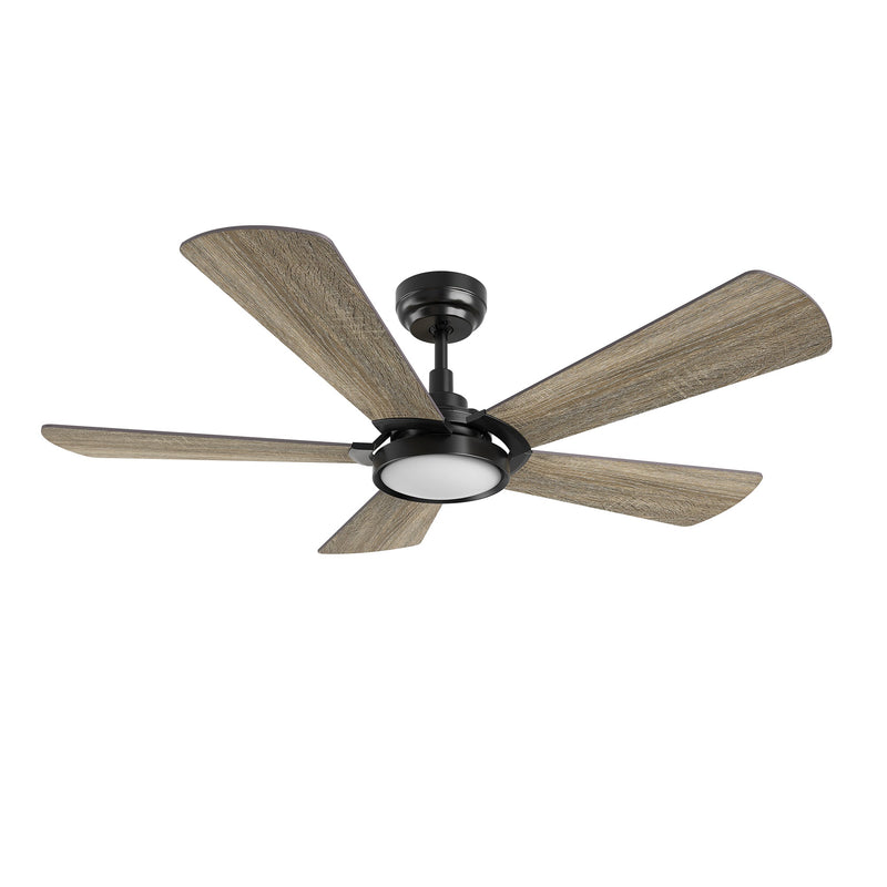 Carro  Home WINSTON 52 inch 5-Blade Smart Ceiling Fan with LED Light Kit & Remote Control- Black/Barnwood