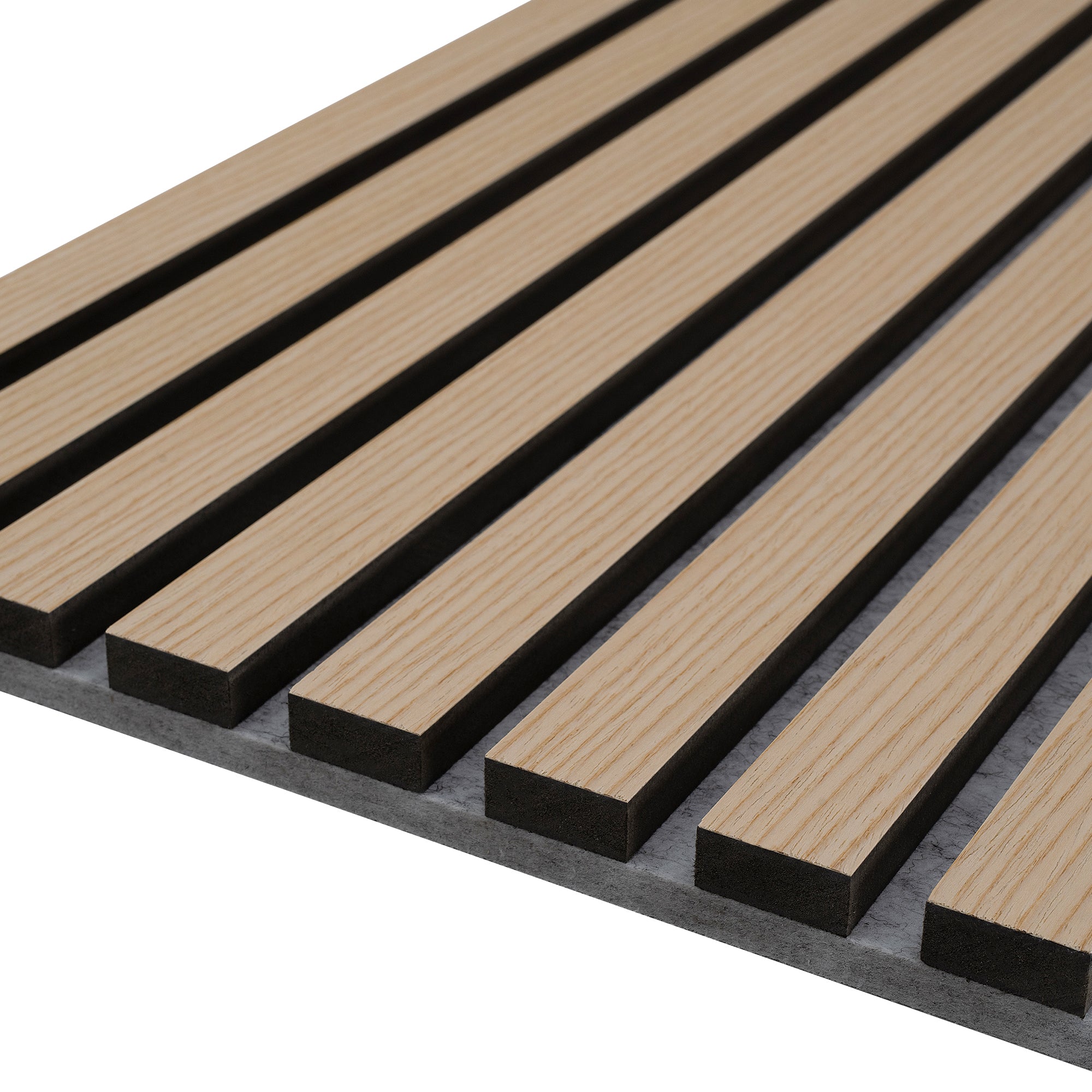 Acoustic Slat Wood Wall Panel - Luxury Oak & Black Felt