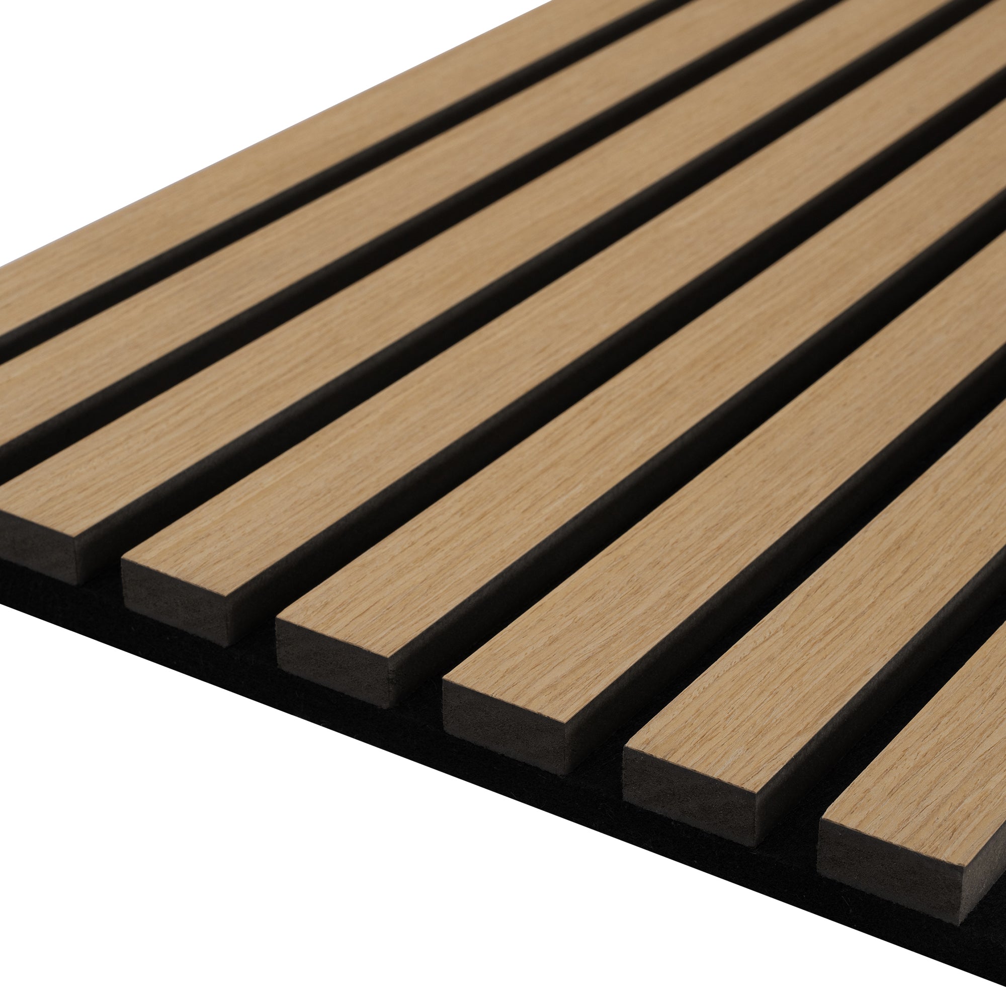 Acoustic Slat Wood Wall Panel - Natural Oak & Black Felt