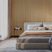 Acoustic Slat Wood Wall Panel - Natural Oak & Black Felt