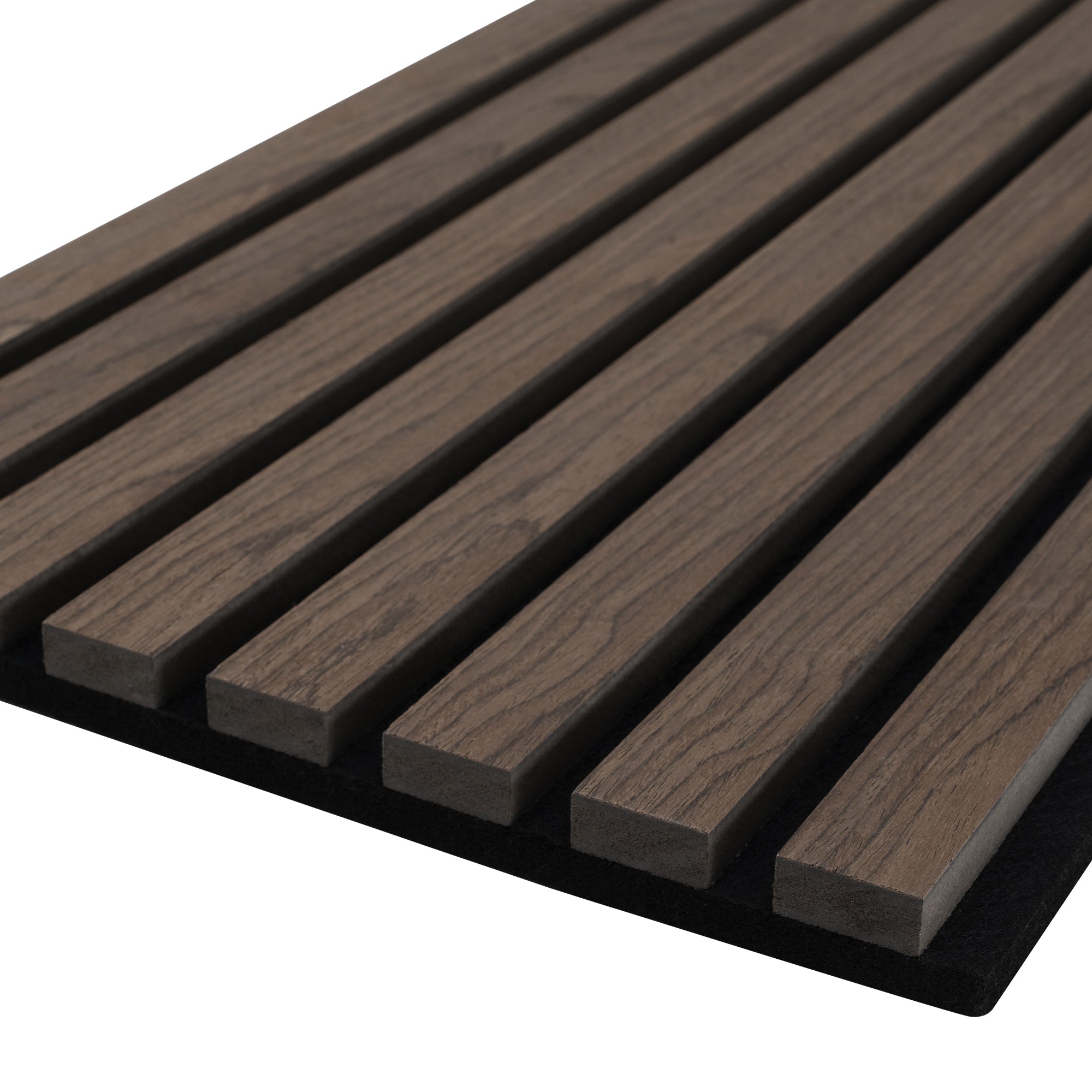 Acoustic Slat Wood Wall Panel - Natural Walnut & Black Felt
