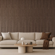Acoustic Slat Wood Wall Panel - Natural Walnut & Black Felt