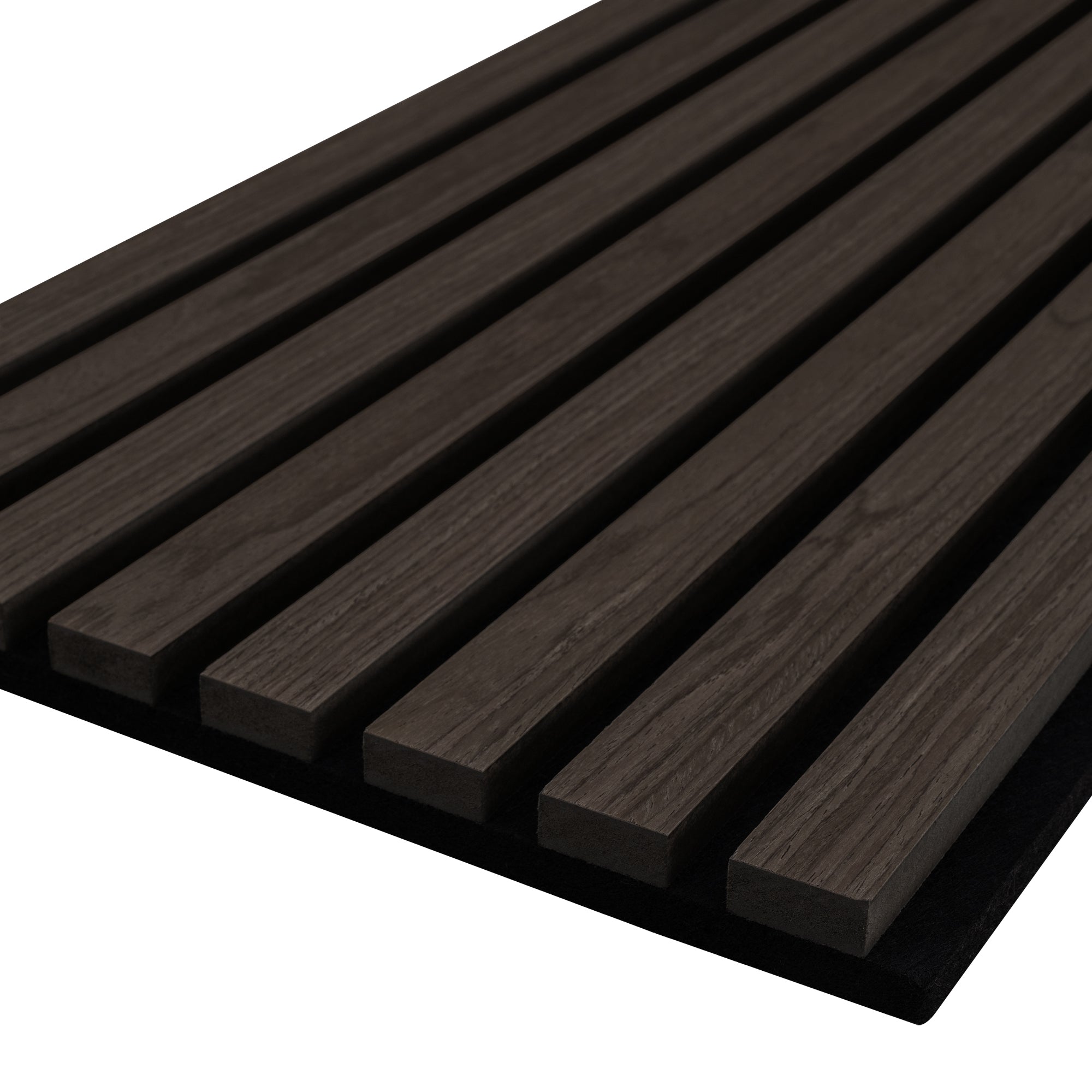 Acoustic Slat Wood Wall Panel - Dark Walnut & Black Felt