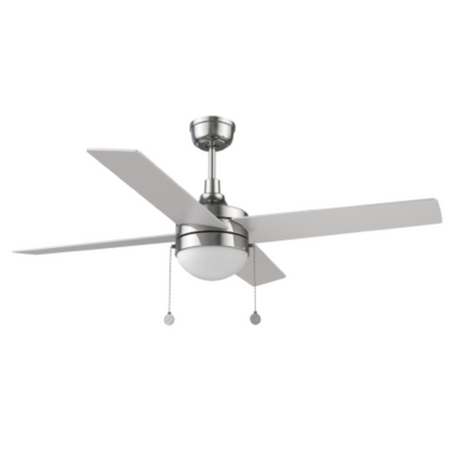 MALTA 52 inch 4-Blade Ceiling Fan with Pull Chain - Brushed Nickel/Silver