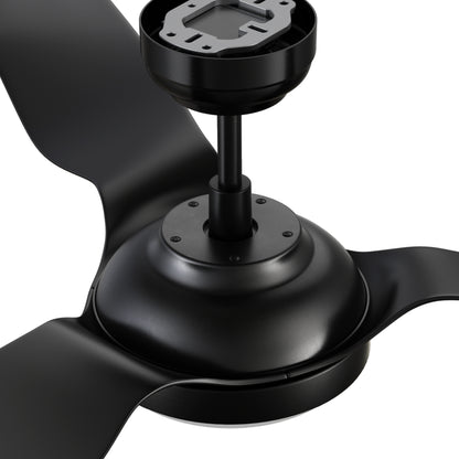 Vena 52 inch 3-Blade Smart Ceiling Fan with LED Light & Remote Control - Black