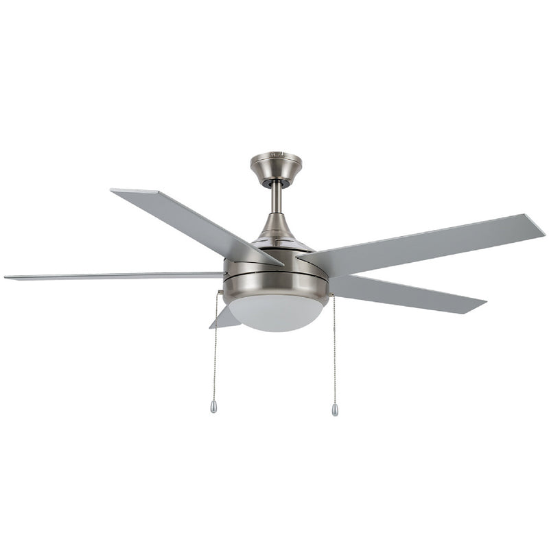 Carro USA EVERETT 52 inch 5-Blade Ceiling Fan with Pull Chain-Brushed Nickel/Silver