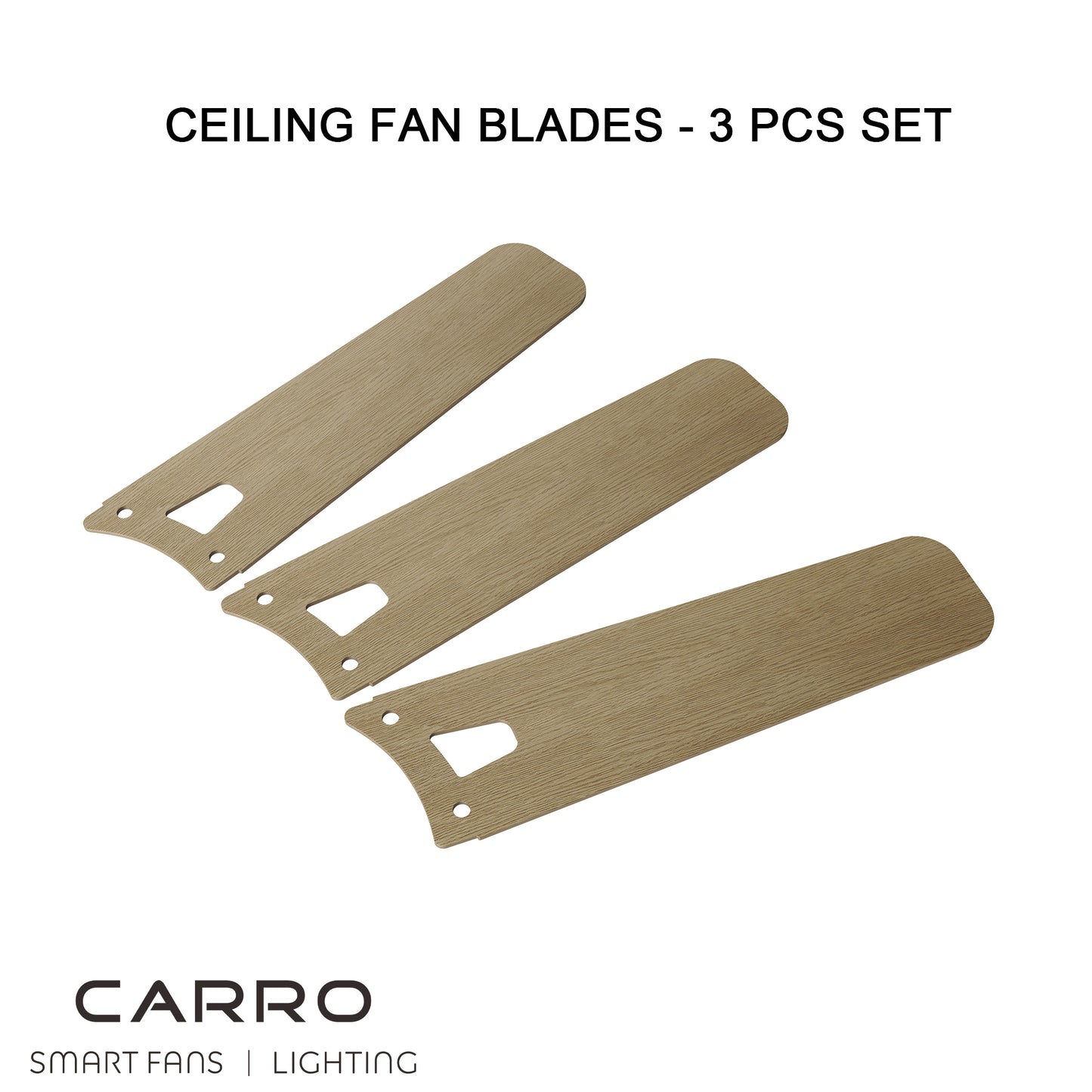 HOFFEN 52 inch (3-Blade) Replacement Blades  - White/Light Wood Pattern