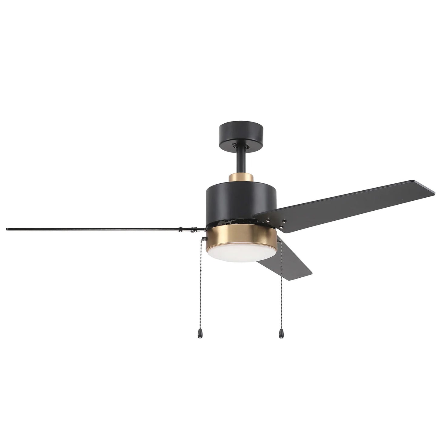 Carro USA EMPIRE 52 inch 3-Blade Ceiling Fan with Pull Chain - Black/Gold