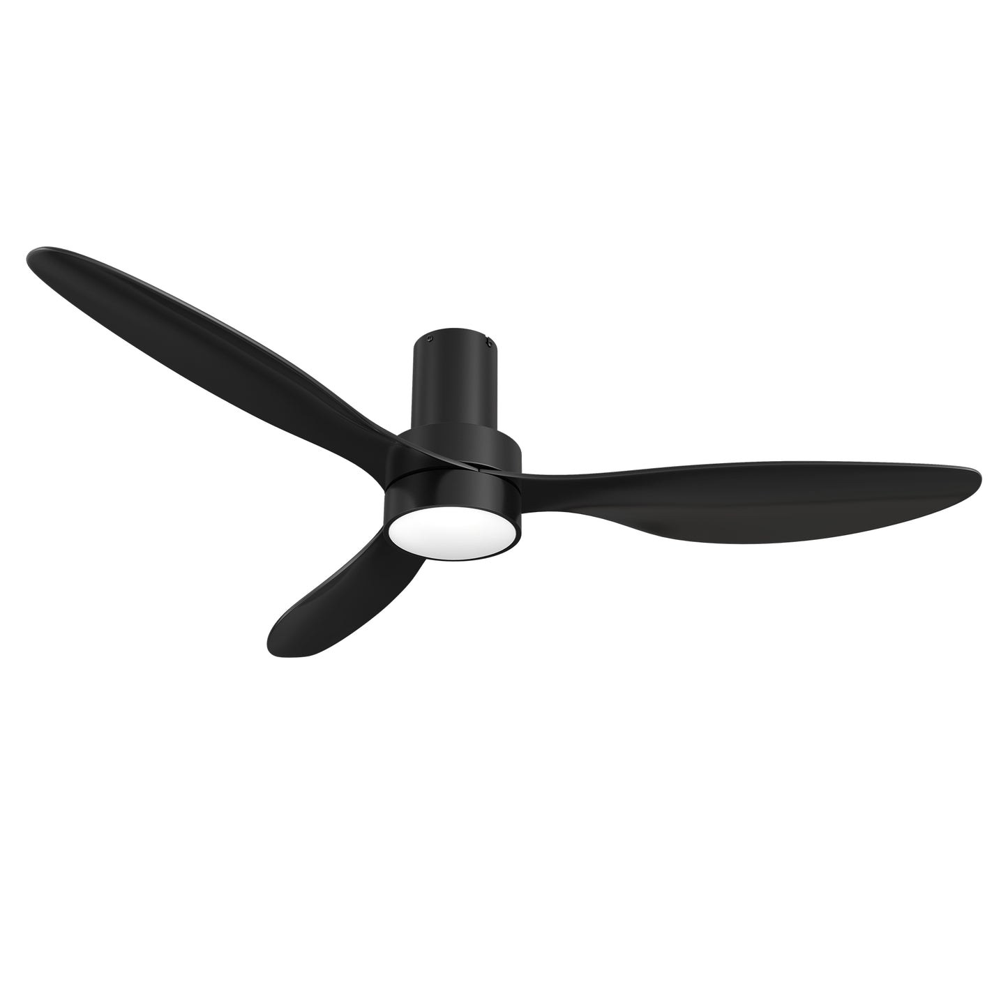 Zephyr 52 inch 3-Blade Ceiling Fan with LED Light Kit & Remote Control - Black