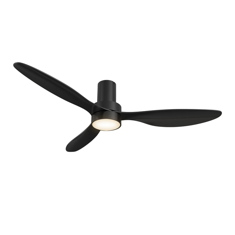Zephyr 52 inch 3-Blade Ceiling Fan with LED Light Kit & Remote Control - Black