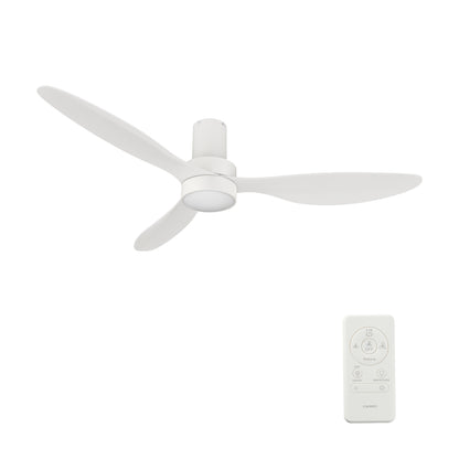 Zephyr 52 inch 3-Blade Ceiling Fan with LED Light Kit & Remote Control - White