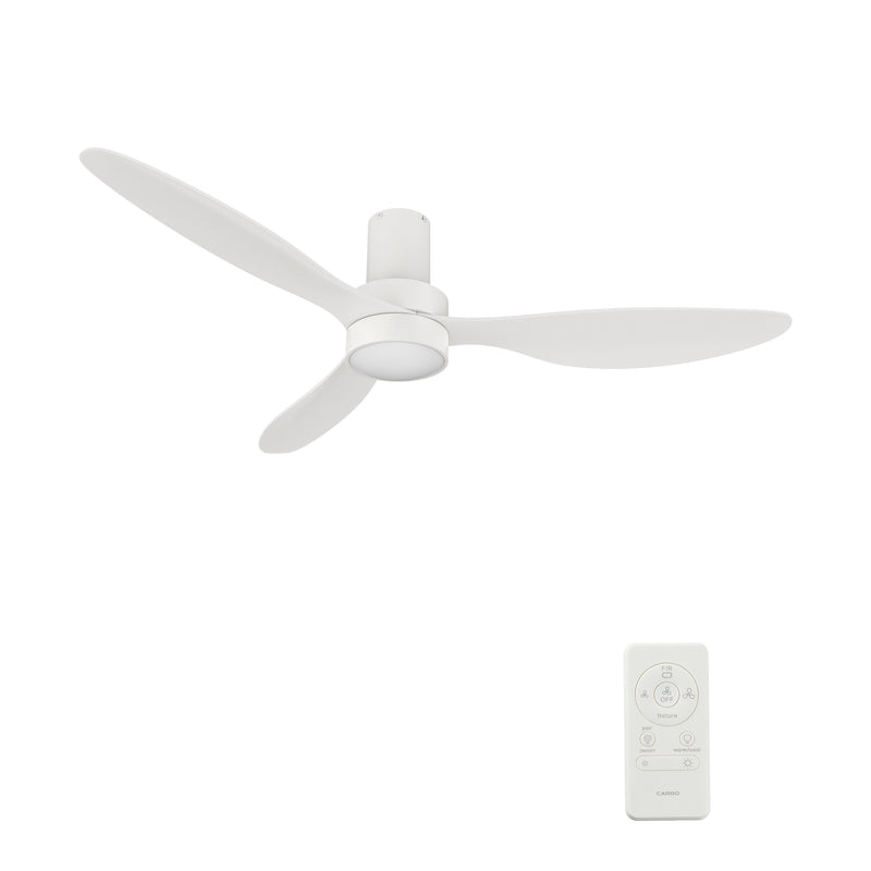 Zephyr 52 inch 3-Blade Ceiling Fan with LED Light Kit & Remote Control - White