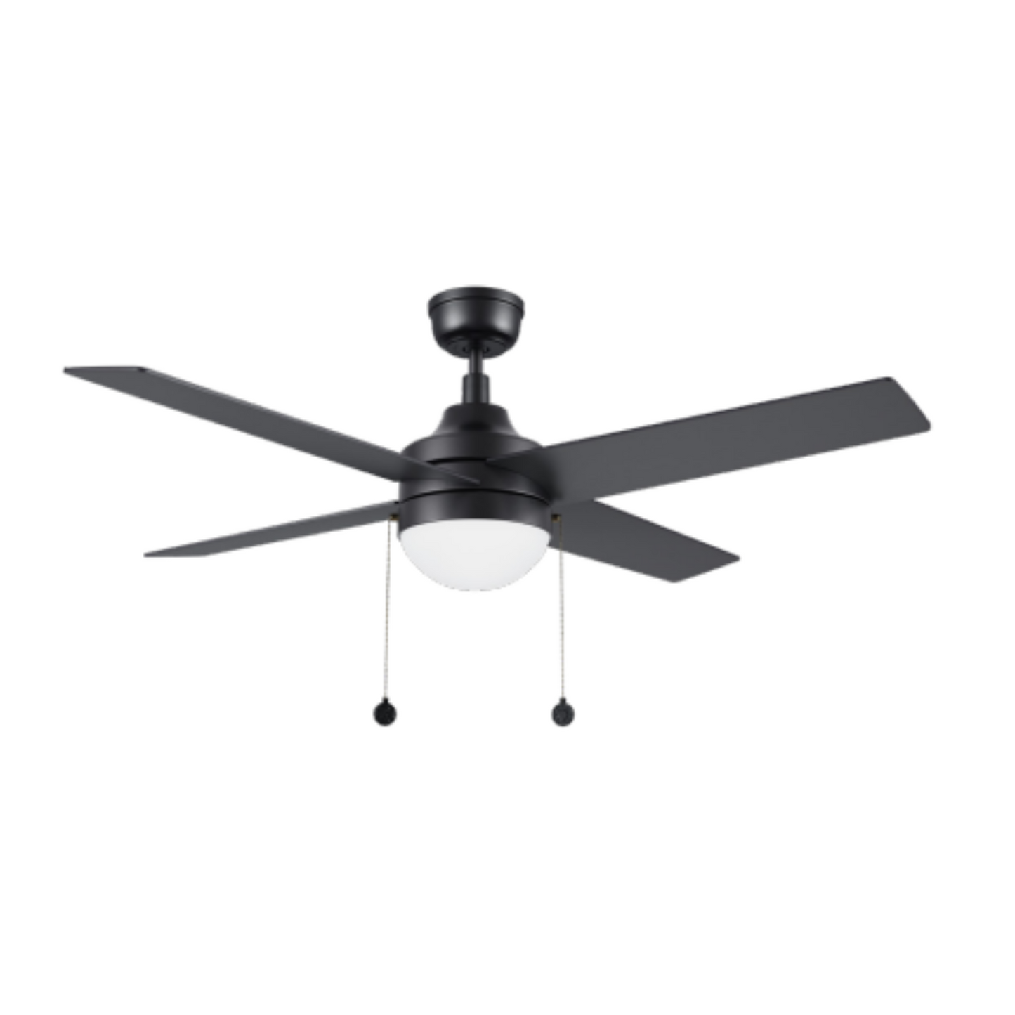 MALTA 52 inch 4-Blade Ceiling Fan with Pull Chain - Black