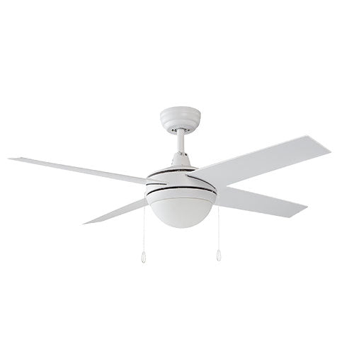 EVERETT 52 inch 4-Blade Ceiling Fan with Pull Chain-White/White