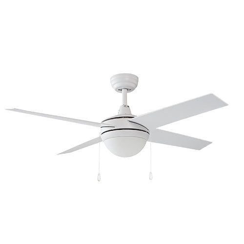 EVERETT 48 inch 4-Blade Ceiling Fan with Pull Chain-White/White