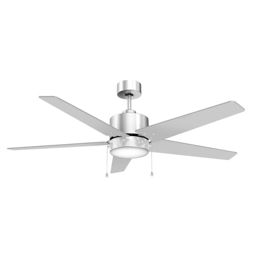 EMPIRE 52 inch 5-Blade Ceiling Fan with Pull Chain - Brushed Nickel/Silver