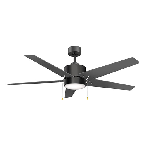 EMPIRE 52 inch 5-Blade Ceiling Fan with Pull Chain - Black/Black ...