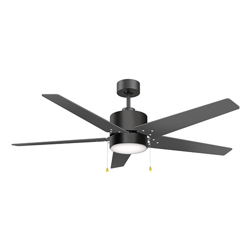 EMPIRE 52 inch 5-Blade Ceiling Fan with Pull Chain - Black/Black