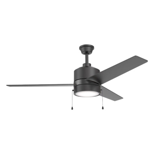 FLINT 52 inch 3-Blade Ceiling Fan with Pull Chain-Black/Black