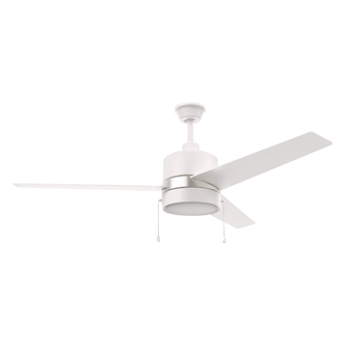 FLINT 52 inch 3-Blade Ceiling Fan with Pull Chain-White/White