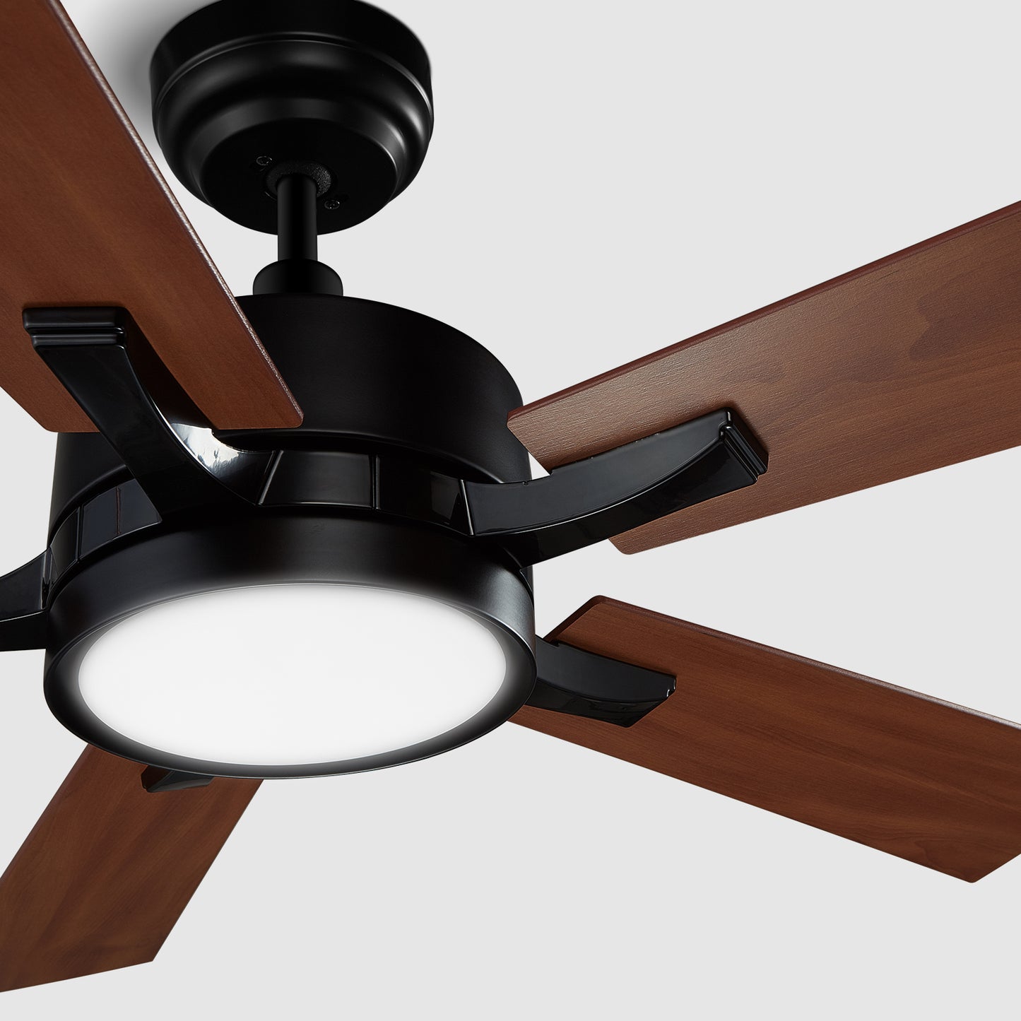 Carro APPLETON 52 inch 5-Blade Smart Ceiling Fan with LED Light Kit & Remote Control- Black/Dark Wood