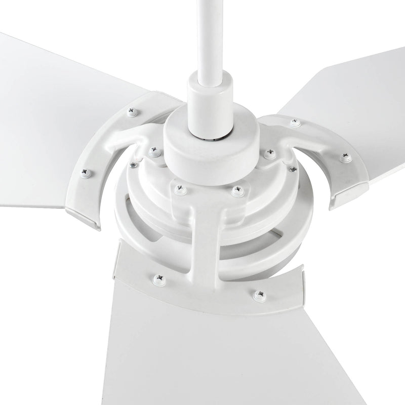 Carro USA KAJ 52 inch 3-Blade White Smart Ceiling Fan with LED Light Kit & Remote - White/White fan blades