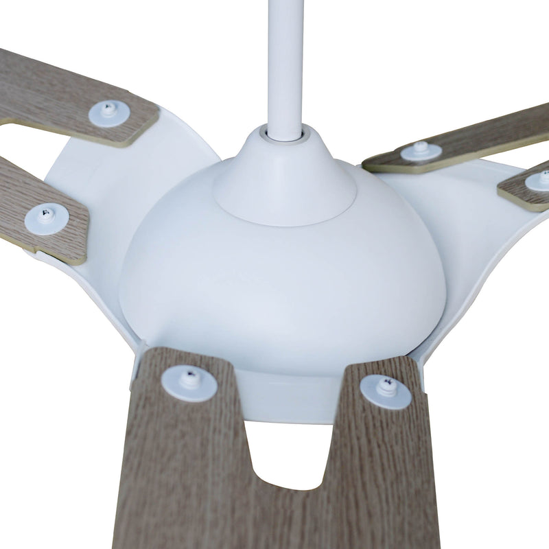 Carro USA HOFFEN 52 inch 3-Blade Smart Ceiling Fan with LED Light Kit & Remote - White/Light Wood Pattern fan blades