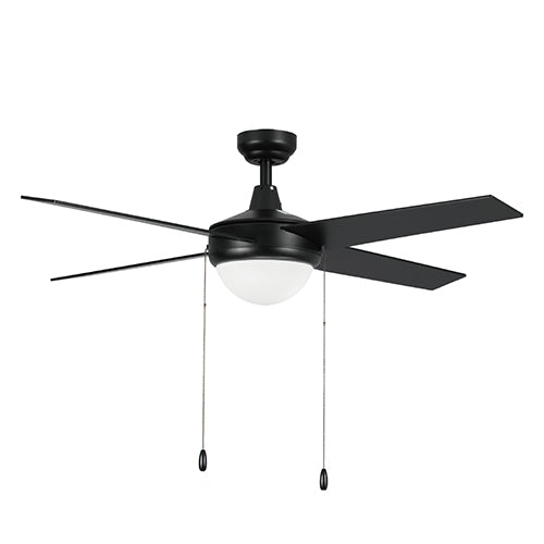 EVERETT 48 inch 4-Blade Ceiling Fan with Pull Chain-Black/Black