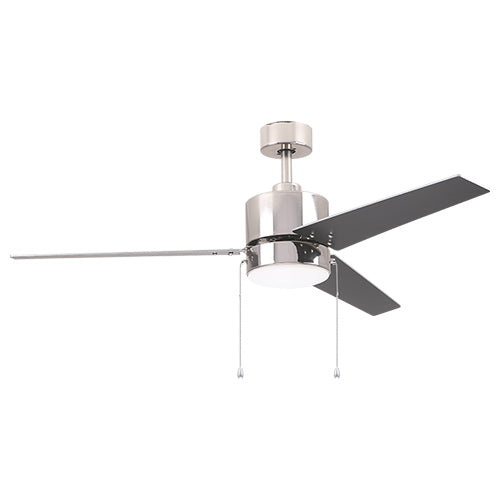 EMPIRE 52 inch 3-Blade Ceiling Fan with Pull Chain -  Brushed Nickel/Black