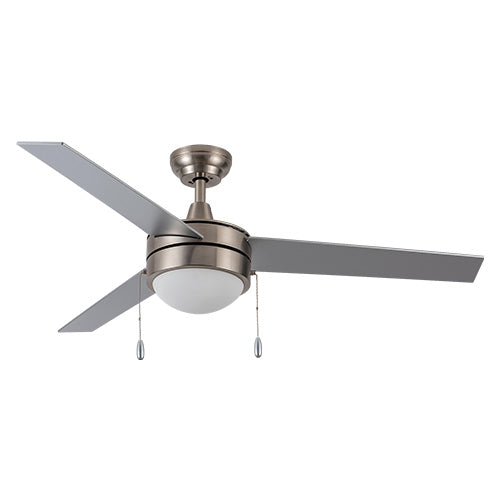 EVERETT 48 Inch 3-Blade Ceiling Fan with Pull Chain-Brushed Nickel/Silver