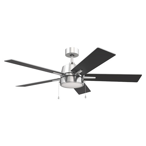 ULTIMA 52 inch 5-Blade Ceiling Fan with Pull Chain - Brushed Nickel/Black