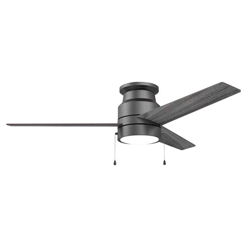 THURSO 52Inch 3-Blade Ceiling Fan with Pull Chain-Black/Wood