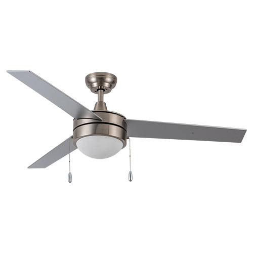 NANTES 52 Inch 3-Blade Ceiling Fan with Pull Chain-Brushed Nickel/Silver