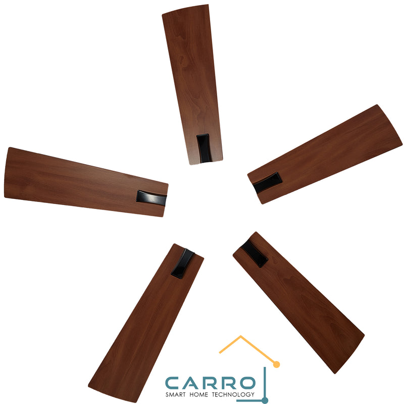 Carro APPLETON 52 inch 5-Blade Smart Ceiling Fan Replacement Blades - Dark Wooden Pattern