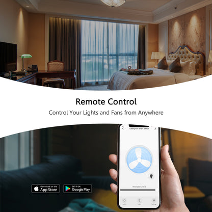 Carro Home Pilot Smart Wall Switch For Ceiling Fans(1-Gang), Works with Amazon Alexa, Google Assistant, and Siri Shortcuts