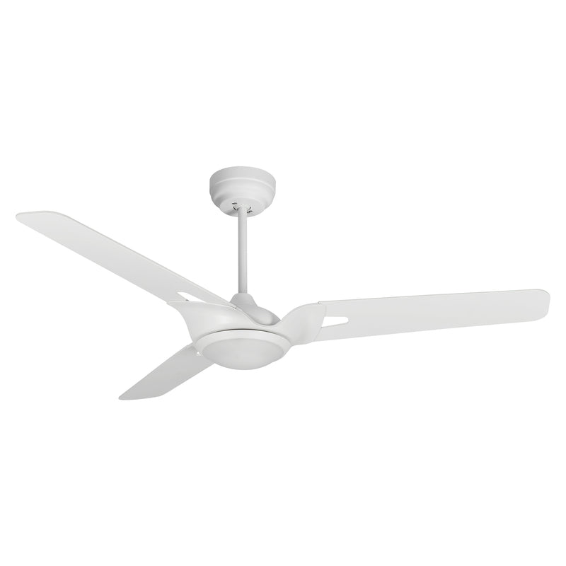 Carro Home HOFFEN 56 inch 3-Blade Smart Ceiling Fan with LED Light Kit & Remote - White/White fan blades