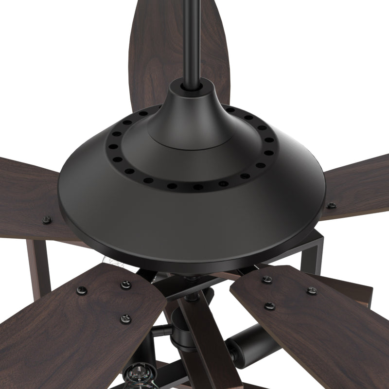 Carro KARSON 52 inch 5-Blade Ceiling Fan with Light & Remote, Industrial Cage - Black/Dark Wood (Reversible Blades)