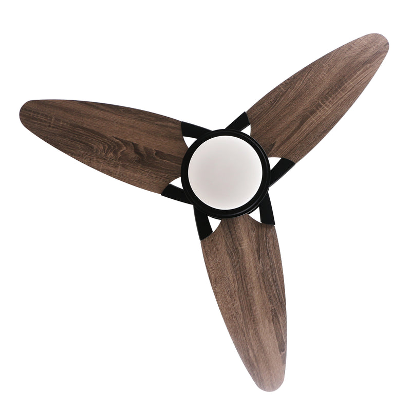 Carro MADDOX 52 inch 3-Blade Ceiling Fan with LED Light Kit & Remote Control - Black/Barnwood