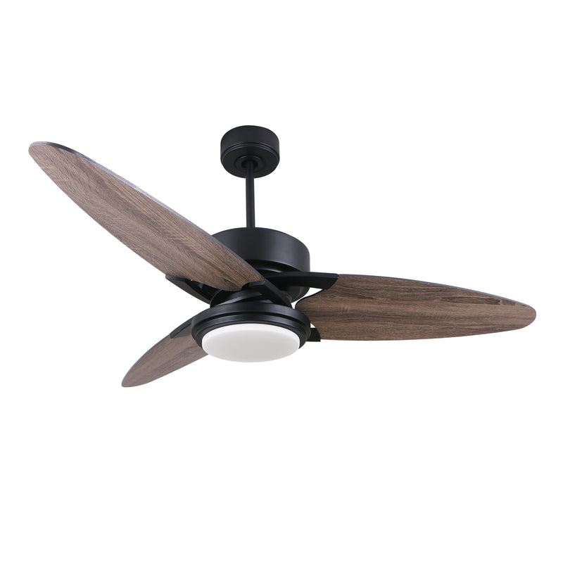 Carro MADDOX 52 inch 3-Blade Ceiling Fan with LED Light Kit & Remote Control - Black/Barnwood