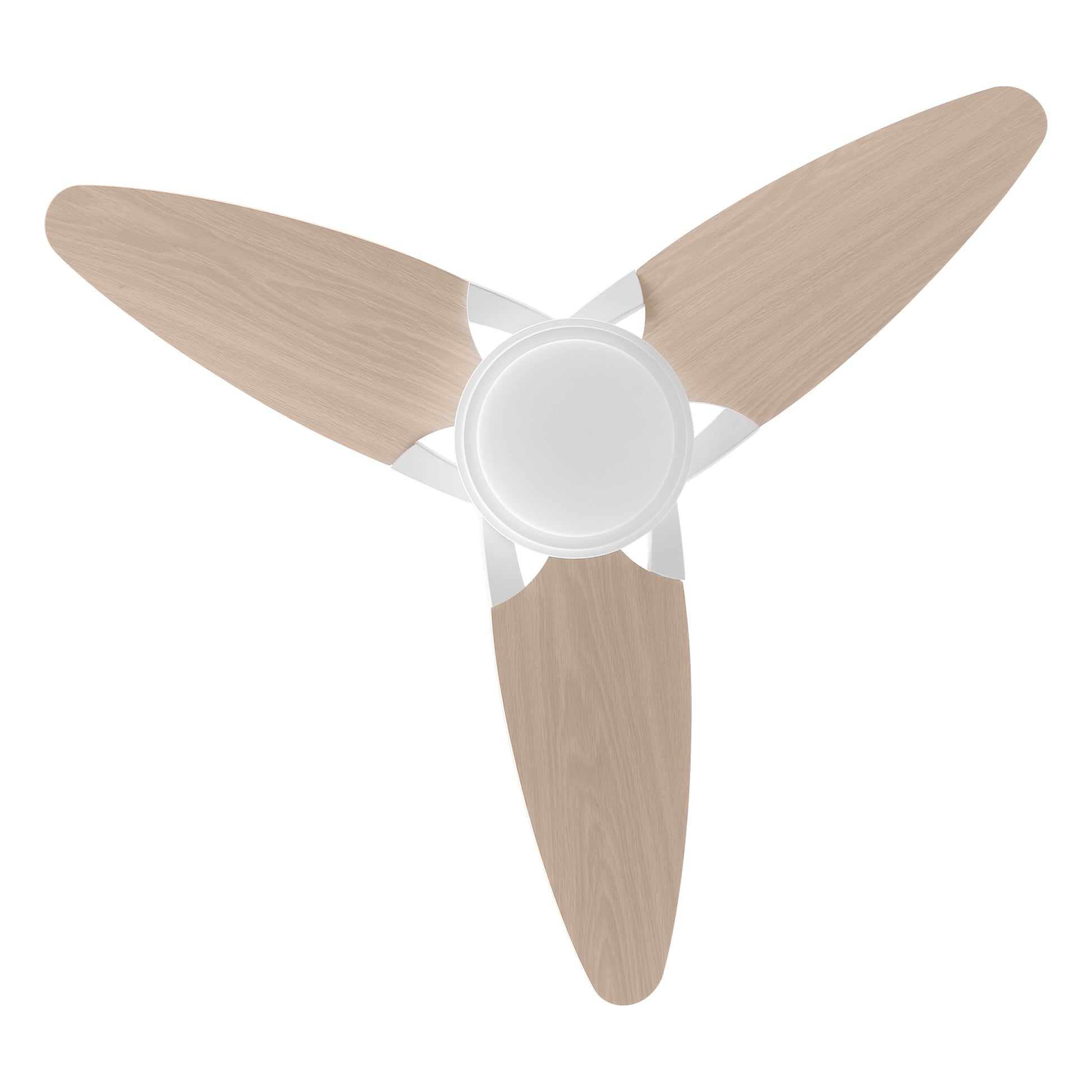 Carro MADDOX 52 inch 3-Blade Ceiling Fan with LED Light Kit & Remote Control - White/Light Wood