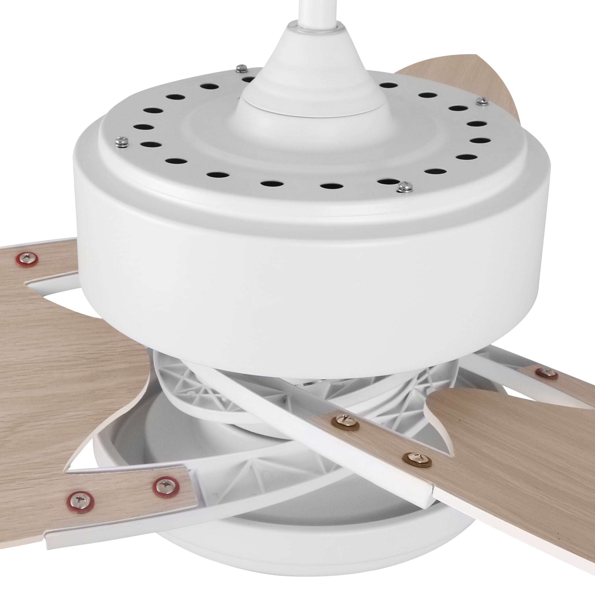 Carro MADDOX 52 inch 3-Blade Ceiling Fan with LED Light Kit & Remote Control - White/Light Wood