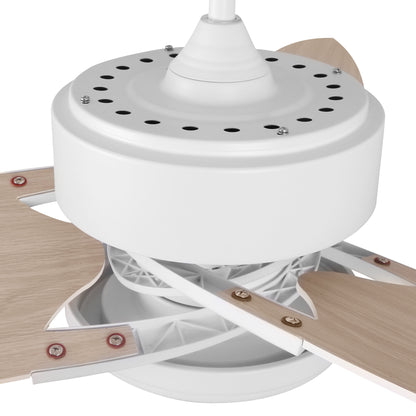 Carro MADDOX 52 inch 3-Blade Ceiling Fan with LED Light Kit & Remote Control - White/Light Wood