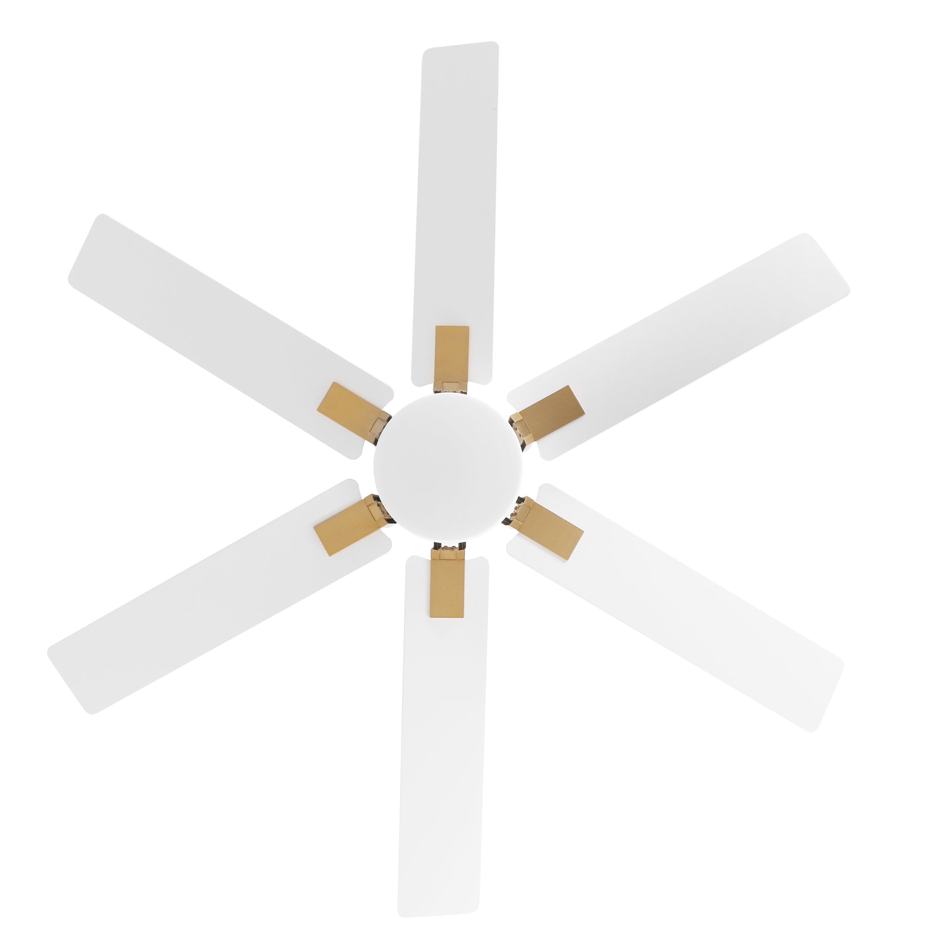 Carro JAXX 52 inch 6-Blade Ceiling Fan with LED Light Kit & Remote Control - White/White (Gold Detail)