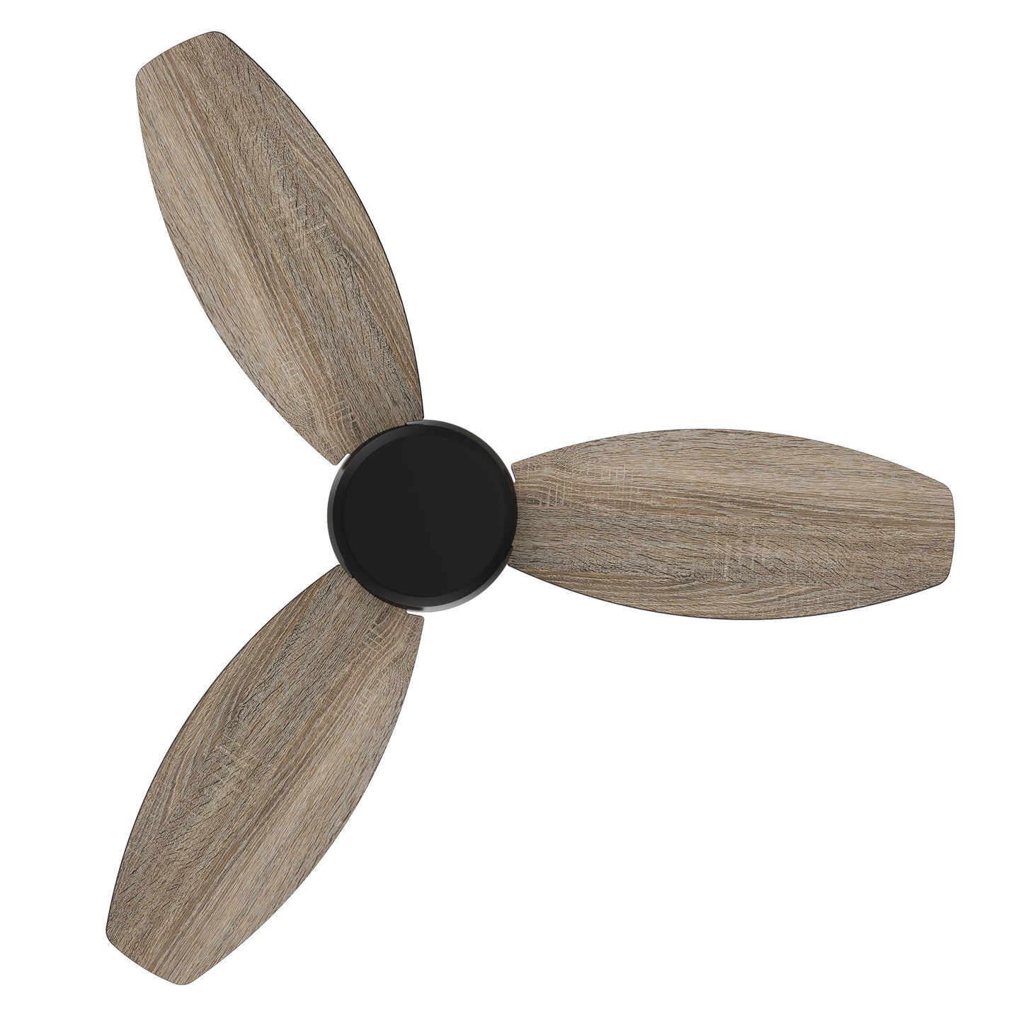 Carro STANLEY 48 inch 5-Blade Flush Mount Ceiling Fan with Remote Control - Black/Wood & Walnut Reversible Blades (No Light)