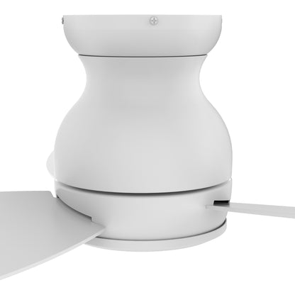 Carro STANLEY 48 inch 5-Blade Flush Mount Ceiling Fan with Remote Control - White/White (No Light)